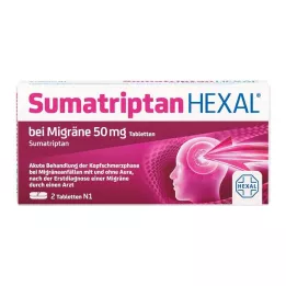 SUMATRIPTAN HEXAL para la migraña, comprimidos de 50 mg, 2 uds
