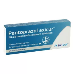 PANTOPRAZOL Axicur 20 mg comprimidos gastrorresistentes, 7 uds