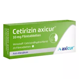 CETIRIZIN Axicur 10 mg comprimidos recubiertos con película, 20 uds