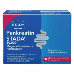 PANKREATIN STADA 20.000 cápsulas duras gastrorresistentes, 50 uds