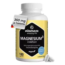 MAGNESIUM 350 mg de complejo citrato/óxido/carbono, vegano, 180 uds