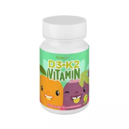 VITAMIN Tabletas masticables veganas D3+K2 para niños, 120 uds