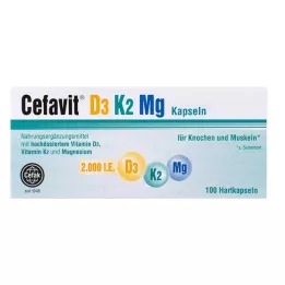 CEFAVIT Cápsulas duras de D3 K2 Mg 2000 UI, 100 uds