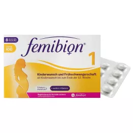 FEMIBION 1 deseo de tener hijos + embarazo precoz sin pastillas de yodo, 60 uds