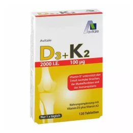 Vitamina D3+K2 2000 UI, 120 uds