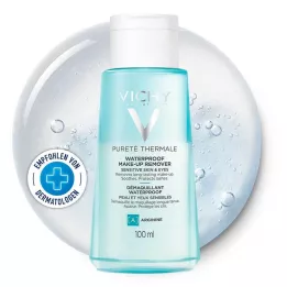 Vichy Removedor de maquillaje de ojos térmicos puré a prueba de agua, 100 ml