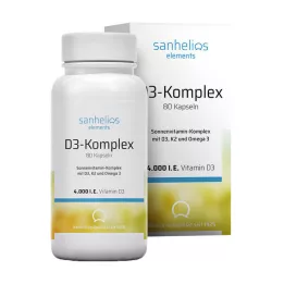 SANHELIOS Complejo vitamínico solar con vitamina D3 y K2, 80 uds