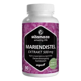 MARIENDISTEL Cápsulas veganas de dosis alta con extracto de 500 mg, 90 uds