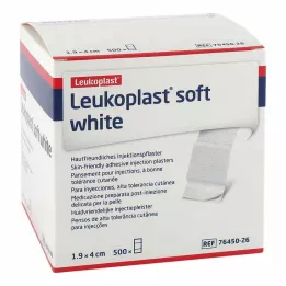 LEUKOPLAST Parches de inyección blancos suaves, 19x40 mm, 500 uds