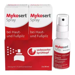 MYKOSERT Spray para hongos en la piel y los pies, 2X30 ml