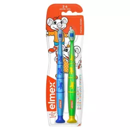 ELMEX Paquete dúo de cepillos de dientes para niños, 2 piezas