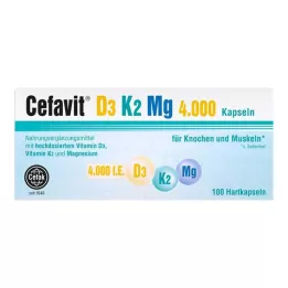 CEFAVIT Cápsulas duras de D3 K2 Mg 4000 UI, 100 uds