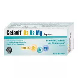 CEFAVIT Cápsulas duras de D3 K2 Mg 7000 UI, 60 uds