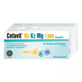 CEFAVIT D3 K2 Mg 7000 UI cápsulas duras, 100 uds