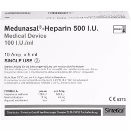 HEPARIN SODIUM 500 UI - 100 U.I./ml ampollas, 10X5 ml