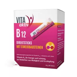 VITA AKTIV Barritas de vitamina B12 directas con componentes básicos de proteínas, 90 unidades