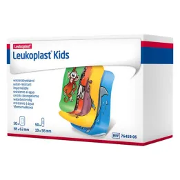Tiras para niños Leukoplast 38x63 mm / 19x56 mm 50 piezas cada una, 100 piezas cada una
