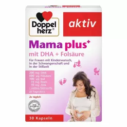 DOPPELHERZ Mama plus con DHA+ Cápsulas de Ácido Fólico, 30 uds