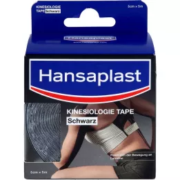 HANSAPLAST Cinta Kinesiológica Deportiva 5 cmx5 m color negro, 1 pieza
