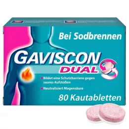 GAVISCON Tabletas masticables duales de 250 mg/106,5 mg/187,5 mg, 80 uds