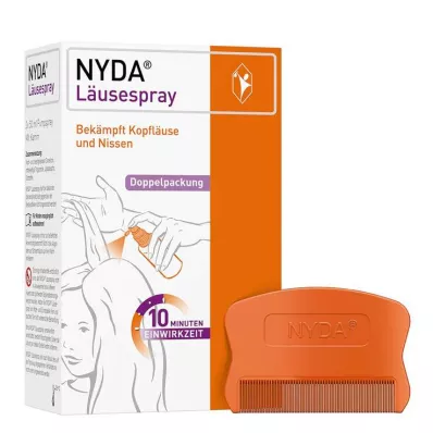 NYDA Spray antipiojos, 2X50 ml