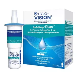 HYLO-VISION Gotas oftálmicas SafeDrop Plus, 2X10 ml
