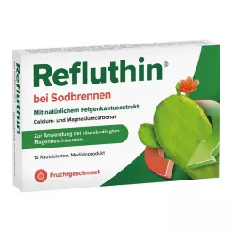 REFLUTHIN Comprimidos masticables para la acidez de estómago, sabor a fruta, 16 uds