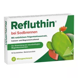 REFLUTHIN Comprimidos masticables para la acidez de estómago, sabor menta, 16 uds