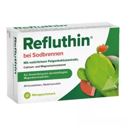 REFLUTHIN Comprimidos masticables para la acidez de estómago, sabor menta, 48 uds