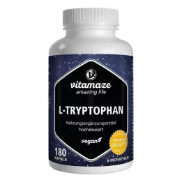 L-TRYPTOPHAN Cápsulas veganas de dosis alta de 500 mg, 180 uds