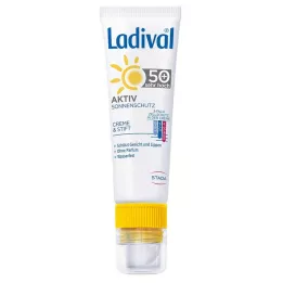 LADIVAL Protección solar activa para rostro&amp;Labios LSF 50+, 1 P