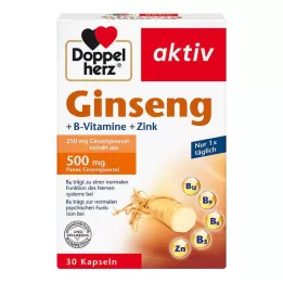 DOPPELHERZ Ginseng 250+B-vitamina+cápsulas de zinc, 30 pz
