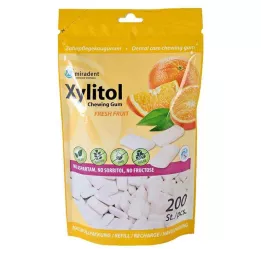 MIRADENT Chicle de xilitol con sabor a fruta fresca, 200 uds