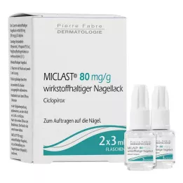 MICLAST Esmalte de uñas medicinal de 80 mg/g, 2X3 ml