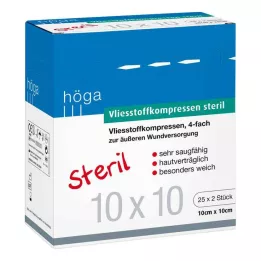 VLIESSTOFF-KOMPRESSEN estéril 10x10 cm cuádruple, 25X2 pz