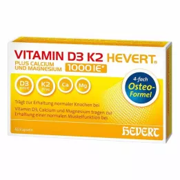 VITAMIN D3 K2 Hevert plus Ca Mg 1000 IE/2 cápsulas, 60 uds