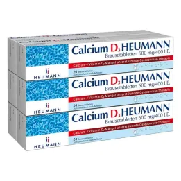 Calcio D3 Heumann comprimidos efervescentes 600 mg/400 es decir.(120 piezas)