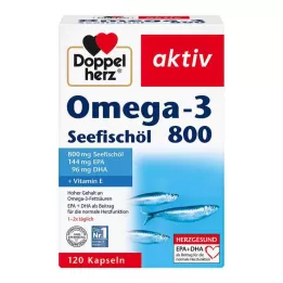 DOPPELHERZ Aceite de pescado marino Omega-3 800 cápsulas activas, 120 uds