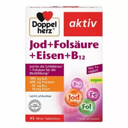 DOPPELHERZ Comprimidos de Yodo+Ácido Fólico+Hierro+B12, 45 uds