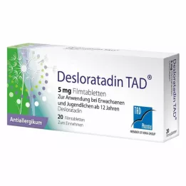 DESLORATADIN TAD Comprimidos recubiertos con película de 5 mg, 20 uds