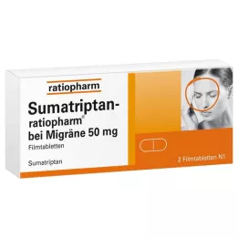 SUMATRIPTAN-Ratiopharm para la migraña, comprimidos recubiertos con película de 50 mg, 2 uds