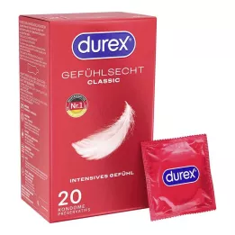 DUREX Condones clásicos Gefühlsecht, 20 uds