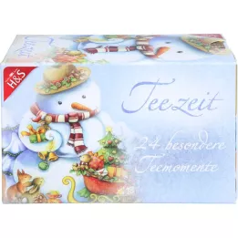 H&amp;S Tee Bolsa de filtro de muñeco de nieve del calendario de Adviento, 24 pz