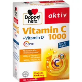 DOPPELHERZ Vitamina C 1000+Vitamina D Depot Tabl., 100 pz