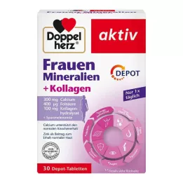 DOPPELHERZ Tabletas de colágeno y minerales para mujeres, 30 uds