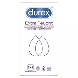 DUREX paquete doble de condón húmedo adicional, 2x8 pz