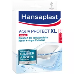 Hansaplast Aqua protege la Asociación de Heridas Antibacterianas 8x10cm, 5 pz