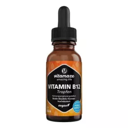 VITAMIN Gotas veganas de alta dosis de vitamina B12 de 100 µg, 50 ml