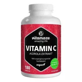 VITAMIN Cápsulas veganas puras de extracto de acerola C 160 mg, 180 uds