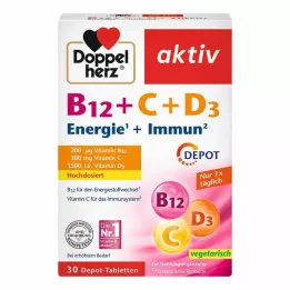 DOPPELHERZ Comprimidos activos de B12+C+D3 Depot, 30 uds